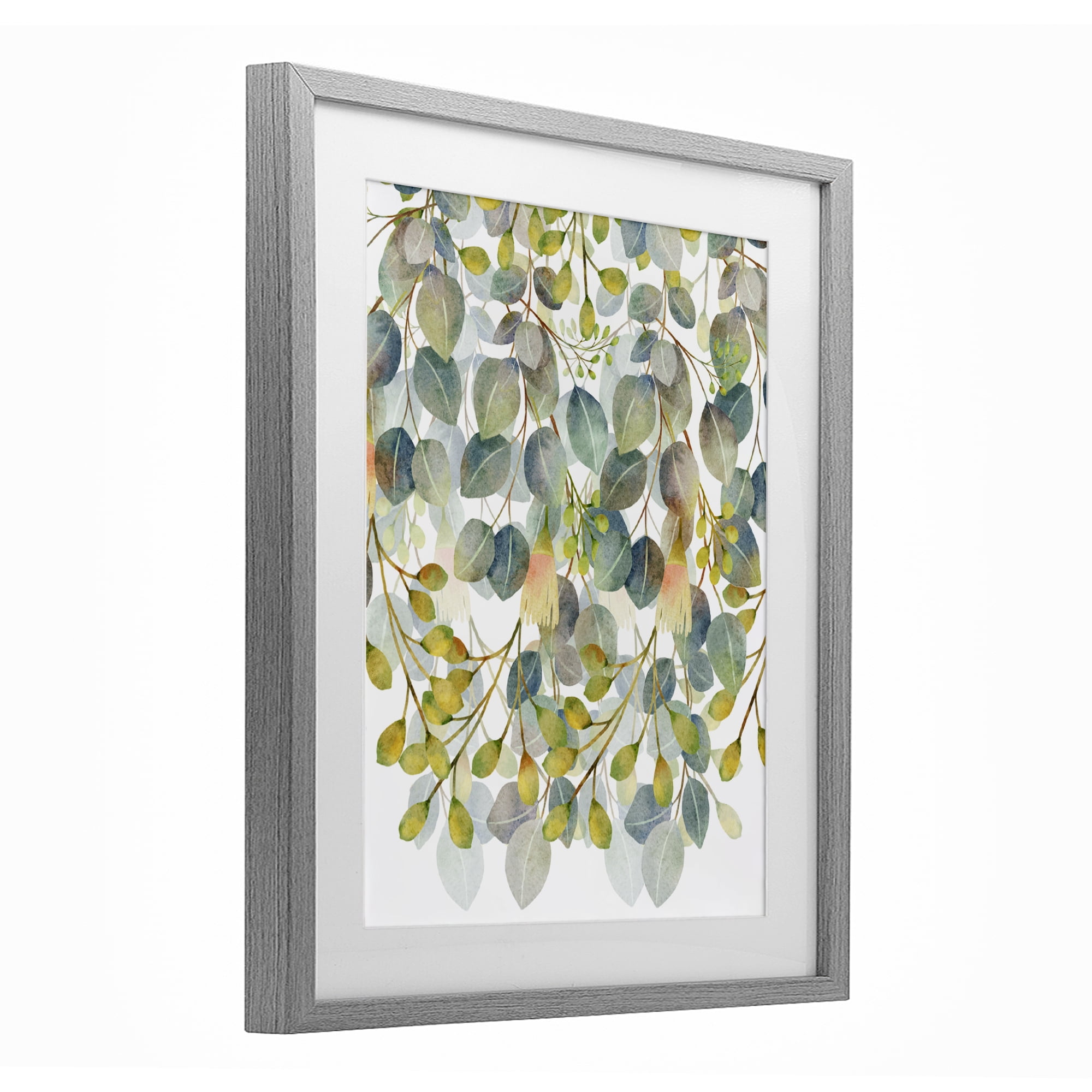Stupell Industries Hanging Layered Botanicals Gray Framed Print Under Glass, design by Marcus Prime