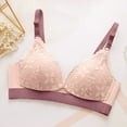 thumbnail image 4 of UngA Soft Bralettes for Women Front Closure Bras Push Up No Underwire Everyday Bra Plus Size Full Coverage Breathable Brassiere Pink,XL(40/90), 4 of 5