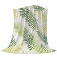 thumbnail image 6 of Sage Green Summer Botanical Blanket Soft Cozy Warm Throw Blanket for Couch, Plush Fuzzy Flannel Fleece Blankets for Sofa, Palm Leaf Modern Art Bed Blankets Lightweight Gifts for Women, 40"x60", 6 of 9