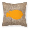 thumbnail image 2 of Carolines Treasures BB1016-BL-OR-PW1818 Fish - Blowfish Burlap and Orange   Canvas Fabric Decorative Pillow BB1016 18H, 2 of 2