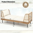 thumbnail image 3 of Gymax 2PCS Patio Wicker Daybed w/Seat Back Cushions Robust Metal Legs For Backyard, 3 of 10