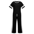 thumbnail image 4 of Costeam Womens Short Sleeve Contrast Trim Top and Drawstring Waist Pants Two Piece Set with Side Pockets Casual Tracksuit Loungewear, 4 of 6