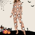 thumbnail image 3 of Hpapadks Halloween Sexy Pajama Set for Women Graphic Long Sleeve Button Down Shirts and Pants 2 Piece Sleepwear Womens Pjs Sets Pink, 3 of 6