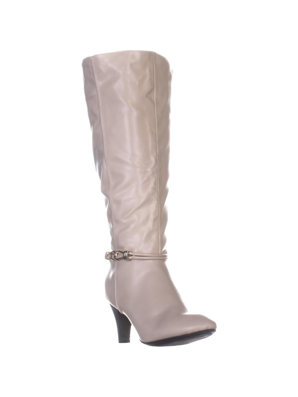 wide calf knee high high heel boots