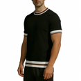 thumbnail image 6 of Ringer Tee Men Summer Fashion Ribbed Knit Crew Neck Short Sleeve Mens T-Shirts Casual Tops, 6 of 8