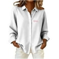 thumbnail image 2 of Blmnix Button Down Womens Blouses Dressy Blouse Valentine Clothing Long Sleeve White Collared Womens Shirts Trendy, 2 of 5
