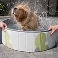 thumbnail image 6 of LOWLHOME Foldable Play Ball Pool For Pet, Hard Plastic Kiddie Pool for Dogs, Portable Pool for Backyard Summer, Indoor Outdoor Playpen, Easy to Assemble and Storage, No Ball Included(Green), 6 of 7