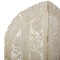 thumbnail image 6 of DecMode 60" x 72" White Wood Floral Handmade Foldable Partition 4 Panel Room Divider Screen with Carved Designs, 1-Piece, 6 of 15