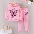 thumbnail image 2 of Gibobby Girl Outfits Kids Girl's Autumn Winter Solid Striped Long Sleeve Tops Flared Pants Set Girls Clothes(5-6 Years,Light Pink), 2 of 8