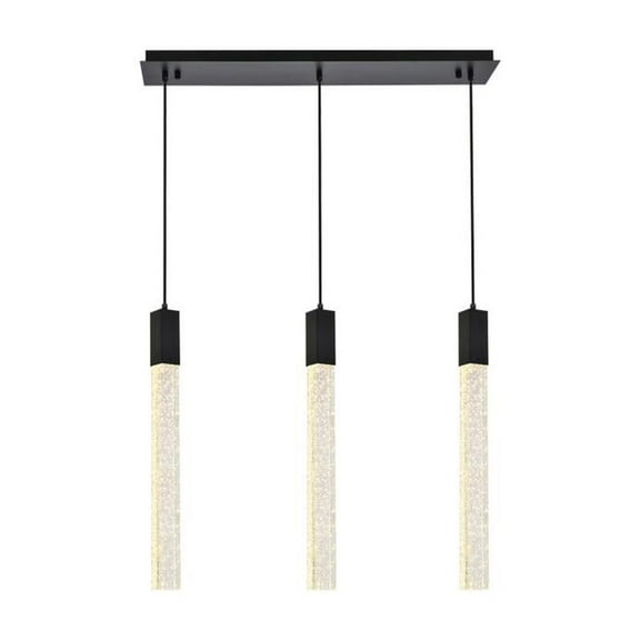 Weston 3 lights pendant in black