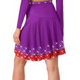 thumbnail image 2 of Sholeno Women's Latin Dance Skirt Elastic Waistband Irregular Pleated Mini Skirt Ballroom Dancewear Purple XL, 2 of 5