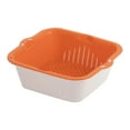 thumbnail image 2 of Plastic Kitchen Organizer Basket, Food Safe Draining Container, Storage for Vegetables, Space Saving Design, Easy to Clean, 9.84x9.06x3.35 Inches, Orange,YISHFHP,Orange, 2 of 8