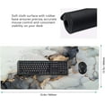 thumbnail image 3 of Gold Marble Extended Gaming Mouse Pad Non-Slip Rubber Base Large White Mousepad 35.4×15.7in with Stitched Edge Waterproof Thick Keyboard Pads Black Computer Desk Laptop Mats for Work Game Office, 3 of 6