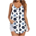 thumbnail image 2 of Taqqpue Women's Plus Size Tank Tops Sleeveless Cotton Flowy Floral Print V Neck Blouses Shirts Spaghetti Strap Summer Tops Casual Loose Fit Beach Vacation Tunic T Shirt for Women S-XXL, 2 of 6