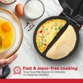 thumbnail image 4 of Holstein Housewares 2-Egg Non-Stick Omelet & Frittata Maker, Red/Stainless Steel - Quick Breakfast Cooker for Pancakes, and More – Makes 2 Individual Portions, 4 of 10