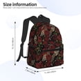 thumbnail image 3 of Daiia Fishbone Rose School Backpack for Men Women, Unisex Large Waterproof Bookbag Schoolbag Casual Daypack for High School/College/Teens/Travel/Work Black, 3 of 8