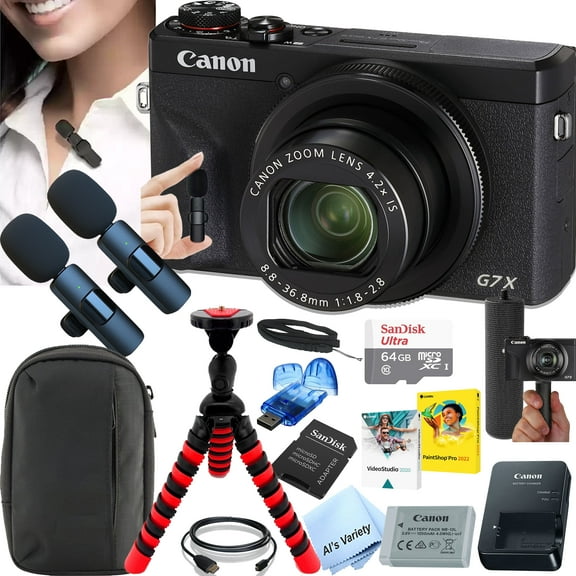 Canon PowerShot G7 X Mark III Digital Camera   64GB Memory   Stabilizing Grip   Software Pack  More (Value Bundle) (International Version)