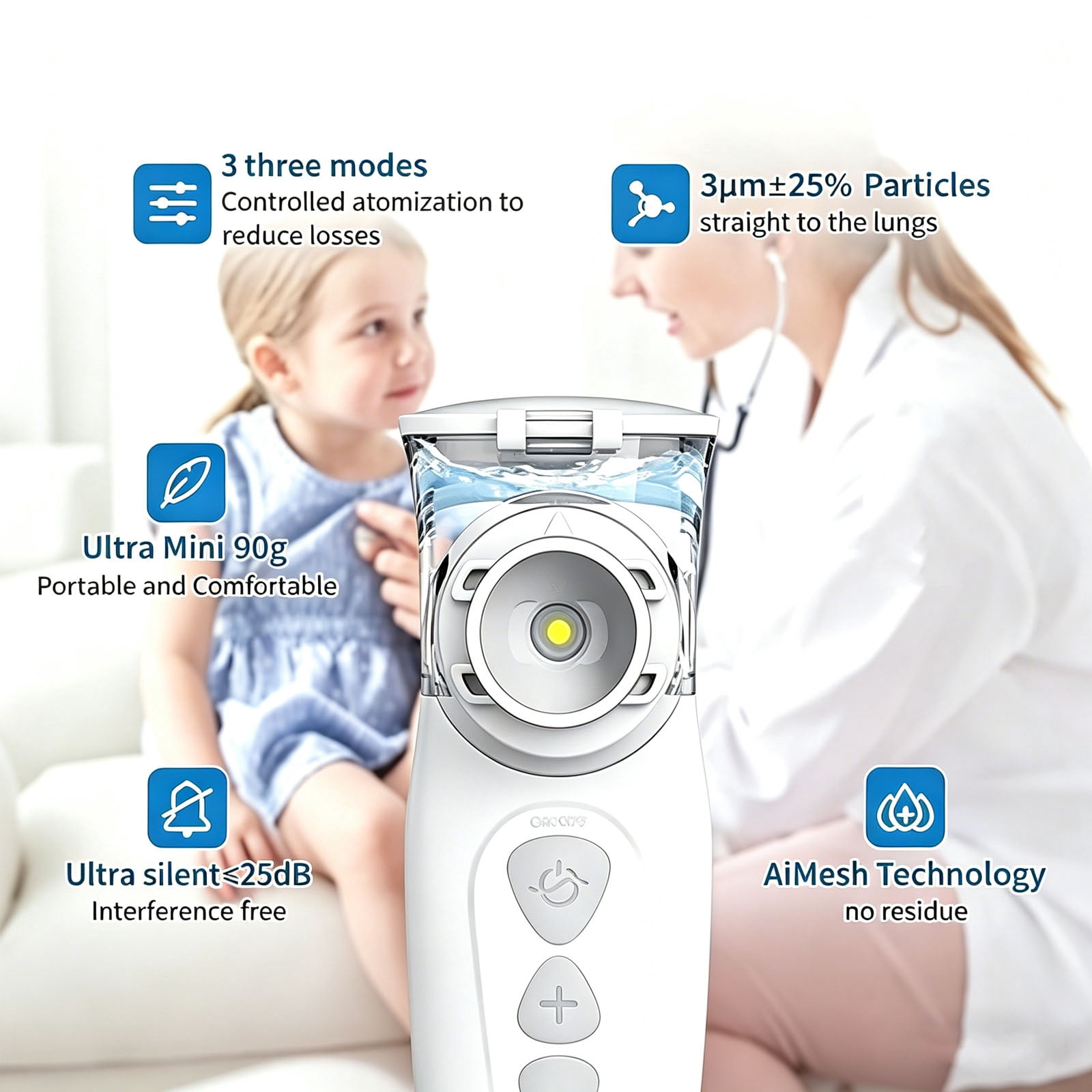 Personal Portable Humidifiers,Ultrasonic Cool Mist,Auto-Cleaning Rechargeable Handheld Personal Steam Inhaler, Vaporizer, Humidifier With Case,Home & Outdoor Use