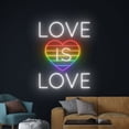 thumbnail image 2 of Handmadetneonsign Love Is Love Neon Sign, LGBT Wall Art Decor, LGBT Colorful Rainbow Heart Wall Decor, 2 of 4