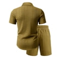 thumbnail image 4 of MHOSTAFH Men's Shorts Set Summer Beach Vacation 2 Piece Outfits Short Sleeve Shirts and Drawstring Short Pant Loungewear Set, 4 of 7