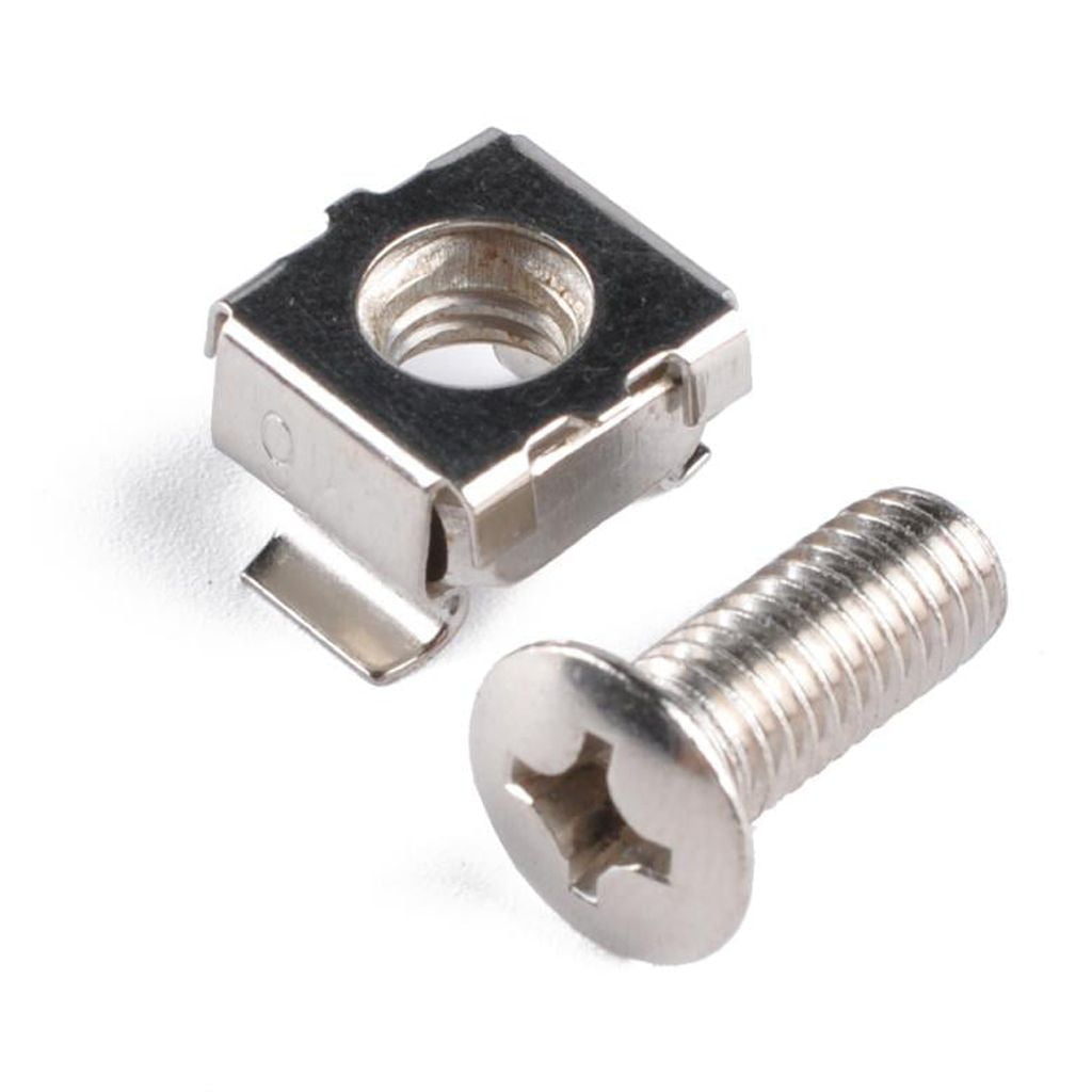 50 Mount Cage Nuts, Screws and Washers for Rack Mount Server Cabinet, Rack Mount Server Shelves, Routers, (M6 x 16mm)