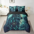 thumbnail image 2 of Erosebridal Literie Loup 3D Taille Simple, Lit Attrape-Rêves en Sac Taille Simple, Décor Faune Jungle, Réversible 7 Pcs, 2 of 5