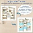 thumbnail image 6 of Yusong Bookshelf Triple Wide 5 Tier Bookcases with Storage Cabinet, Industrial Large Modern Tall Bookshelves with 12 Open Display Shelves for Living Room Office Bedroom, White and Gold, 6 of 9