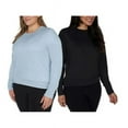 thumbnail image 3 of Lukka Lux Ladies' Long Sleeve Active Top, 2 Pack Size: XS, Color: Black/Sky Blue, 3 of 3