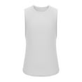 thumbnail image 3 of Sakmal Gray Plus Size Tank Tops for Men Scoop Neck Gray Stringer Muscle Solid Camisole Mens Sleeveless Shirts, 3 of 6