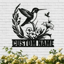 KAINSY Personalized Metal Signs | Bird Metal Wall Art | Metal Name Sign Birds Welcome Plaque | Custom Garden Sign Yard Signs | Personalized Wedding Gifts | Housewarming Decor Indoor Outdoor(10inches)