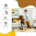 thumbnail image 5 of Qaba Baby Rocking Horse, Large Riding Horse, Plush Animal Rocker with Realistic Sound, Saddle, Toy for Boy Girl Ages 3-8 Years Old, Brown, 5 of 10