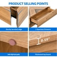 thumbnail image 5 of Dextrus Farmhouse LED Coffee Tables Square Center Table with Storage for Living Room, Brown, 5 of 8