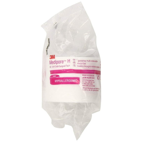 3M Medipore H 2862 Soft Cloth Tape, 2" x 10yds (Pack of 3 Rolls)
