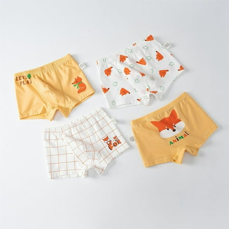 Bnwani Toddlers Underwear Briefs Kid s Briefs Flash Deals Cotton Infant Panty 4Pack Orange 6 T
