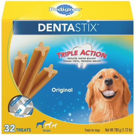 Pedigree Dentastix Large Dental Dog Treats, Original, 1.72 lb. Pack (32