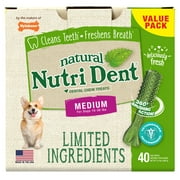 Nylabone Nutri Dent Natural Dental Fresh Breath Flavored Chew Treats 40 count Medium - Up to 30 lbs.
