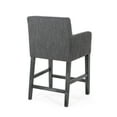 thumbnail image 3 of MODERNLUXE 26" H Counter Height Bar Stool,Upholstered Bar Chairs with Footrest and Solid Wood Legs for Kitchen,Charcoal, 3 of 7