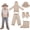 Beige-Large, variant on Beige Small Mosquito Net Suit Jacket Pants Mitts Socks Outdoor Camping Hiking
