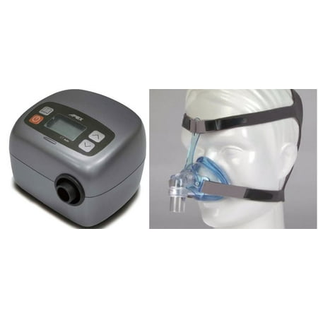 Bundle Deal: XT Auto Travel CPAP Machine (SF04101) with Ascend Nasal CPAP Mask System (50174) by Apex Medical and Sleepnet (No