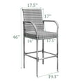 thumbnail image 7 of LACOO Outdoor Bar Stools with Footrest Patio Rattan and Steel Frame Patio Barstool Set of 2, Gray, 7 of 7