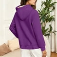 thumbnail image 6 of Otntypg Women's Hoodies Thick Fleece Lined Hooded Sweatshirt Plush Thick Warm Sherpa Lined Heavyweight Long Sleeve Drawstring Pullover Tops with Pocket Purple XL, 6 of 8