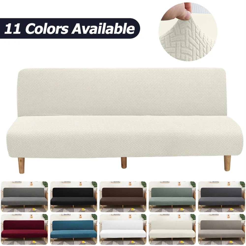 Jacquard Sofa Bed Cover Armless Sofa Cover For Living Room Plaid Straight Sofa Cover Slipcover Futon Cover For Home