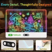 Seenlast Led Drawing Board for Kids with 8 Light Effects, 16 Rechargeable Wireless Dry Erase Glow Note Doodle Pad,Birthday Gifts For Boys And Girls.