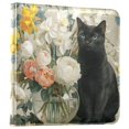 thumbnail image 2 of PU Leather Photo Album with Self-Adhesive Pages Scrapbook DIY Picture Holds 20+ Sheets Black Cat and Glass Vase, 2 of 9