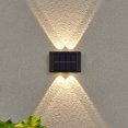 thumbnail image 6 of BrowQuartz 2 Pieces Solar Wall Light Waterproof Rainproof Sunproof ON/OFF Switch Battery Powered Light-operated Outdoor Garden Lamp 6 Bead White, 6 of 6