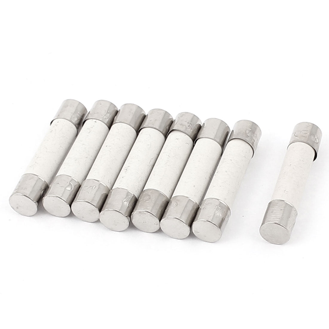 Sourcingmap 10 Pcs Fast Blow Type Glass Tube Fuses 6x30mm 250V 10A