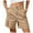 Khaki, variant on adviicd Bermuda Cargo Shorts for Women Knee Length 6 Pockets Elastic Waist Long Shorts for Summer Casual Green, M
