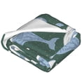 thumbnail image 2 of Bixox Fleece Blanket Beautiful Whales Pattern Super Soft Double-Sided Microfiber Flannel Blanket for Sofa, Bed, Couch,Suitable for All Seasons - 60"x50", 2 of 5
