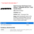 thumbnail image 2 of Right Passenger Side Bumper Cover Retainer - Compatible with 2019 - 2020 Hyundai Elantra, 2 of 2