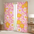 thumbnail image 3 of Feelyou Dreamy Pink Floral Black Out Curtains, Kawaii Cartoon Curtains Pack of 2 (42x63 Each), Cherry Blossoms Flower Bedroom Curtains, Window Curtains Decor, 3 of 7